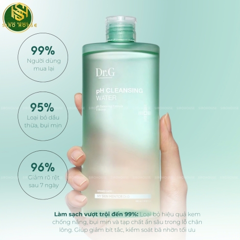 Nước Tẩy Trang Dịu Nhẹ Dr.G pH Cleansing Water 490ml
