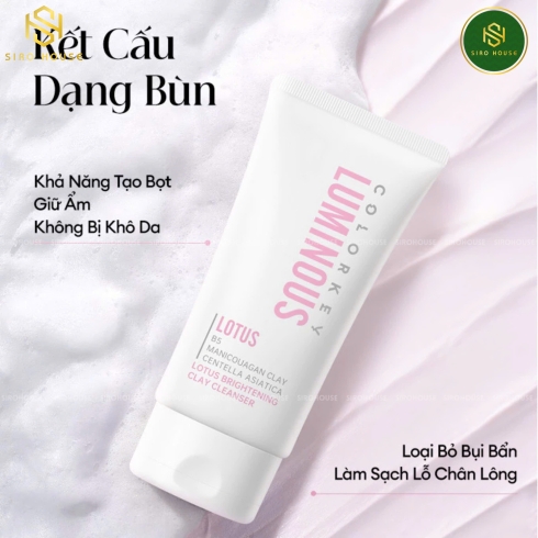 Sữa rửa mặt COLORKEY Luminous Lotus Brightening Clay 100g 