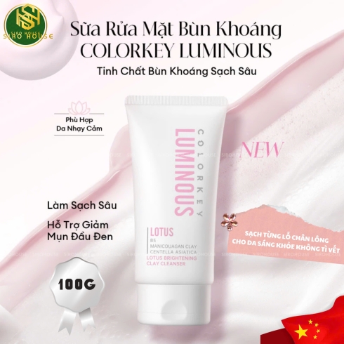 Sữa rửa mặt COLORKEY Luminous Lotus Brightening Clay 100g 