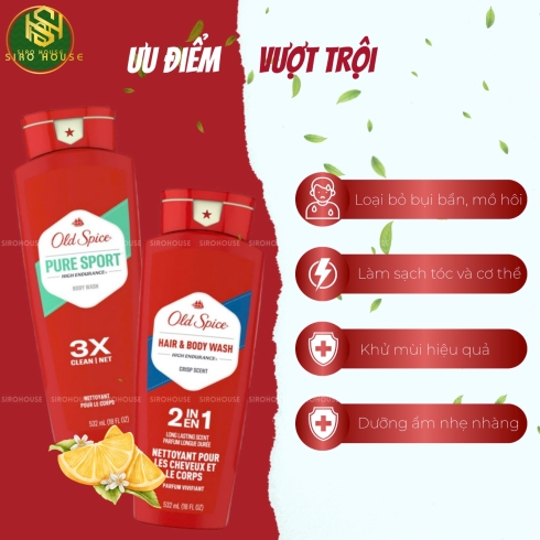 Sữa tắm gội toàn thân OLD SPICE 2in1 532mL