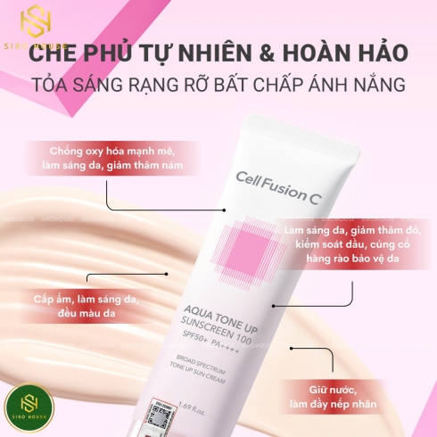 Set 2 kem chống nắng CELL FUSION C #Aqua Tone Up Sunscreen 35mL x 2 