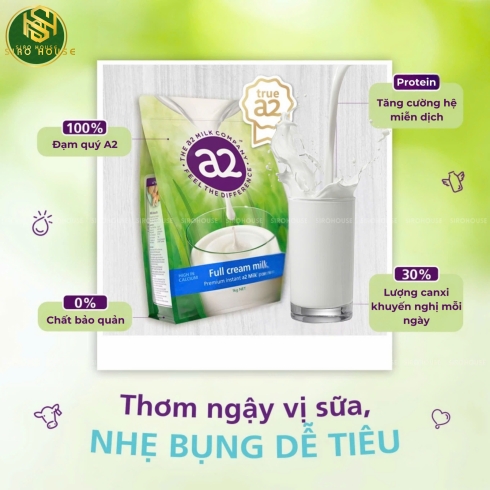 Sữa bột nguyên kem A2 Milk Full Cream Milk 1kg