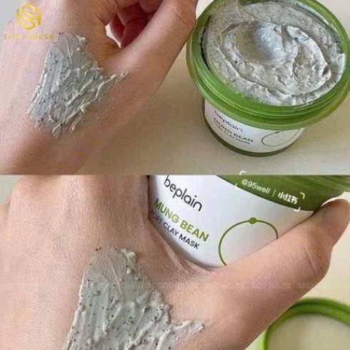 Mặt nạ đất sét đậu xanh BEPLAIN Mung Bean Pore Clay Mask 120mL + Tặng 3 Sample Pore Serum 1mL x 3