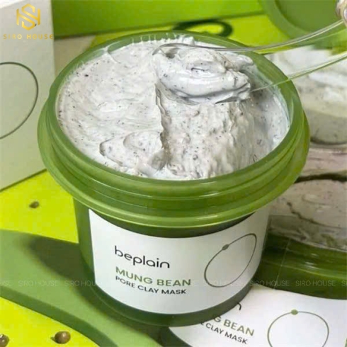 Mặt nạ đất sét đậu xanh BEPLAIN Mung Bean Pore Clay Mask 120mL + Tặng 3 Sample Pore Serum 1mL x 3