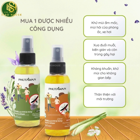 Xịt chống muỗi PHUTAWAN Citronella 100ml