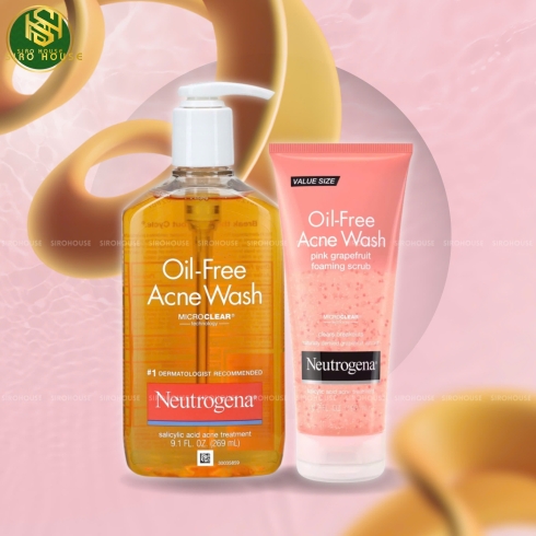 Sữa rửa mặt NEUTROGENA Oil-Free Acne Wash bưởi hồng 198ml