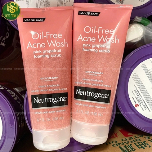 Sữa rửa mặt NEUTROGENA Oil-Free Acne Wash bưởi hồng 198ml