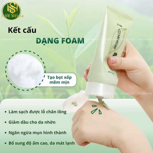 Sữa rửa mặt trà xanh ROHTO Shirochasou 120g