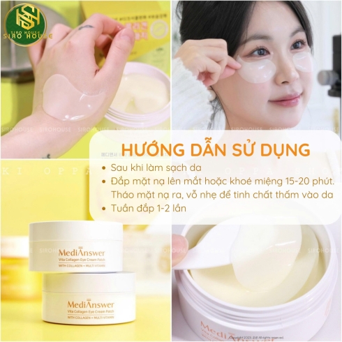 Nạ mắt MEDIANSWER Vita Collagen Eye Cream Patch 60 miếng 