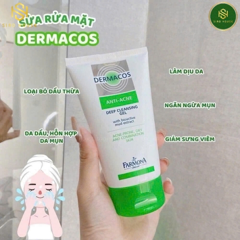 Sữa rửa mặt DERMACOS Anti-Acne Deep Cleansing Gel 150mL