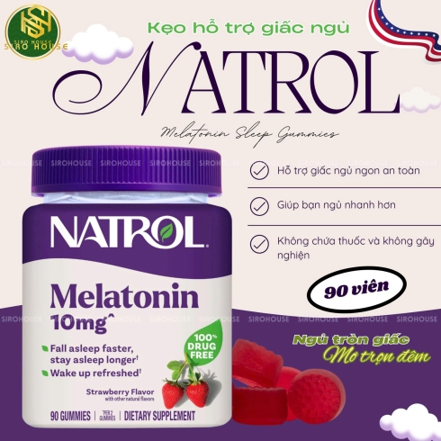 Kẹo ngủ NATROL Melatonin Sleep 10mg 90 viên