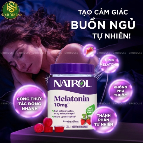 Kẹo ngủ NATROL Melatonin Sleep 10mg 90 viên