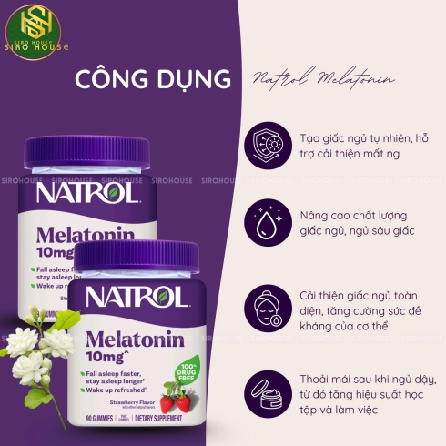 Kẹo ngủ NATROL Melatonin Sleep 10mg 90 viên