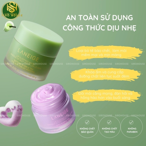 Nạ Môi LANEIGE Lip Sleeping Mask Matcha & Bubble Tea 20g