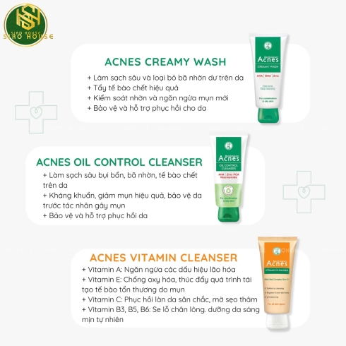 Bộ 3 sản phẩm rửa mặt ACNES 100g