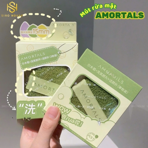 Set 3 Miếng Mút Bọt Biển Rửa Mặt Dạng Giọt Nước AMORTALS