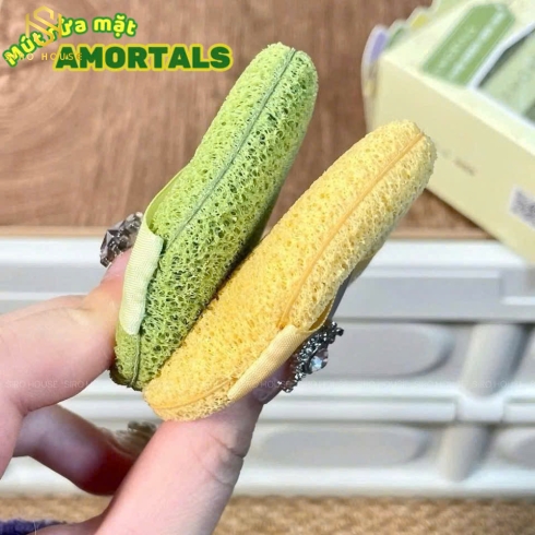 Set 3 Miếng Mút Bọt Biển Rửa Mặt Dạng Giọt Nước AMORTALS