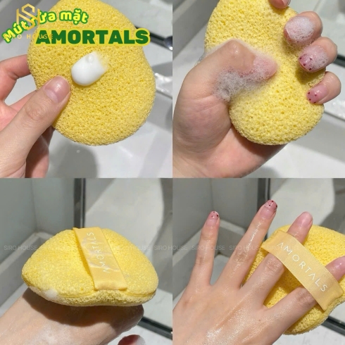 Set 3 Miếng Mút Bọt Biển Rửa Mặt Dạng Giọt Nước AMORTALS