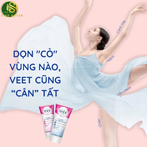 Kem tẩy lông VEET Pure 50g  + Tặng khăn ướt FRESSI Care 20 miếng