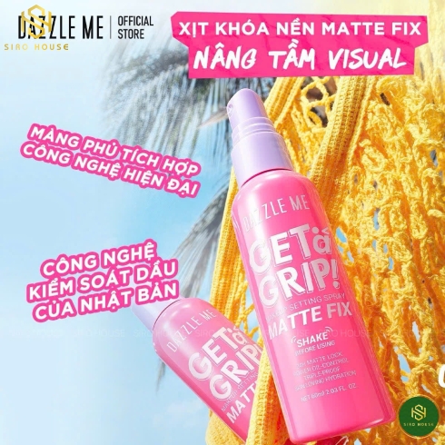 Xịt Khoá Nền DAZZLE ME Get A Grip Dewy Fix 60mL & Matte Fix 60mL