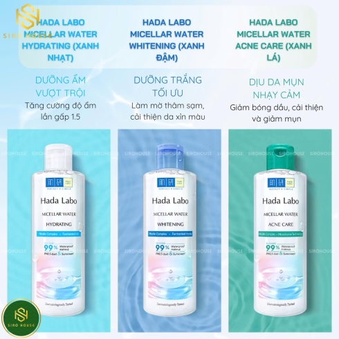 Nước Tẩy Trang HADA LABO Micellar Water 240mL – Acne Care / Hydrating / Whitening