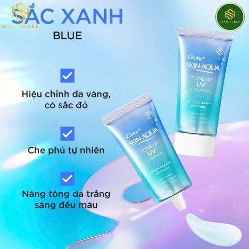 Sữa & Kem Chống Nắng SKIN AQUA Tone Up UV SPF 50+ PA++++ – Milk Blue 50g / Essence 50g