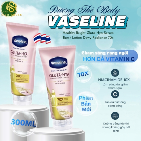 Sữa dưỡng thể VASELINE Gluta-Hya #Dewy Radiance 70X 290mL