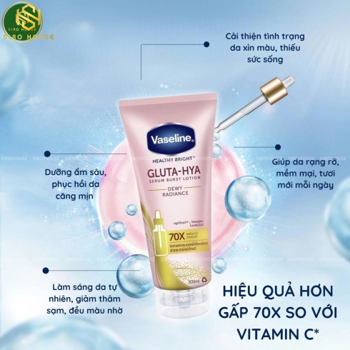 Sữa dưỡng thể VASELINE Gluta-Hya #Dewy Radiance 70X 290mL