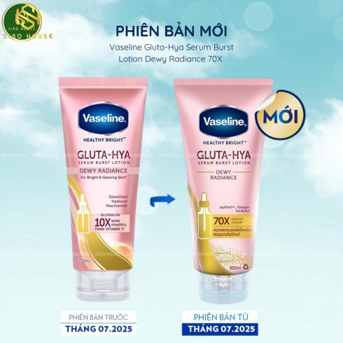 Sữa dưỡng thể VASELINE Gluta-Hya #Dewy Radiance 70X 290mL