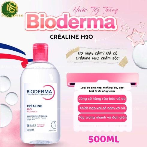 Tẩy trang BIODERMA Créaline H2O Peaux Sensibles Originale 500mL