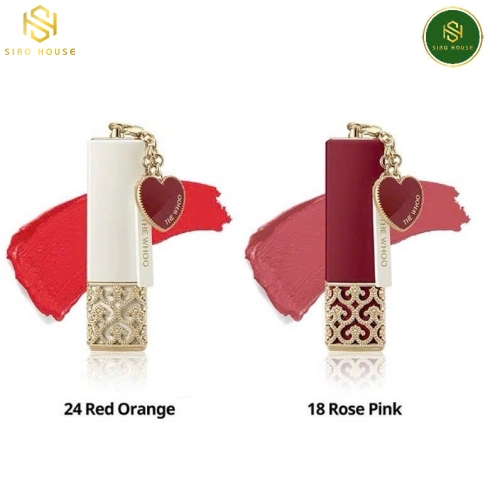 Son nhung lì The History Of Whoo Mi Velvet Lip Rouge 3.5g + Tặng túi mini (#18 Rose Pink / #24 Red Orange)