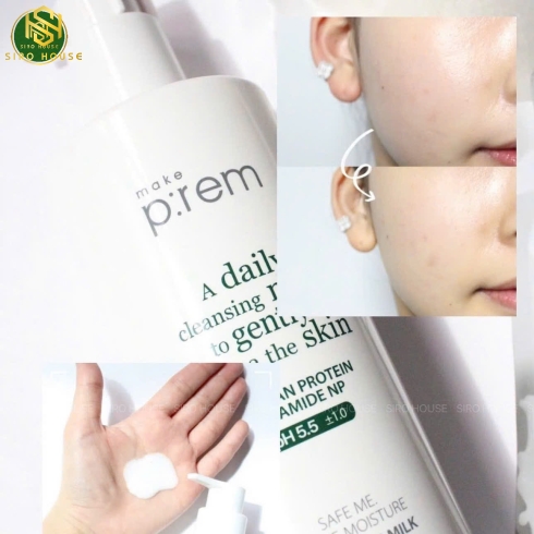 Sữa tẩy trang làm dịu MAKE P:REM Safe Me Relief Moisture Cleasing Milk 200mL