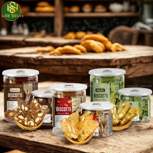 Bánh Biscotti Mixed Nuts VIET THAI Organic (Chocolate / Matcha / Original – 200g & 300g)