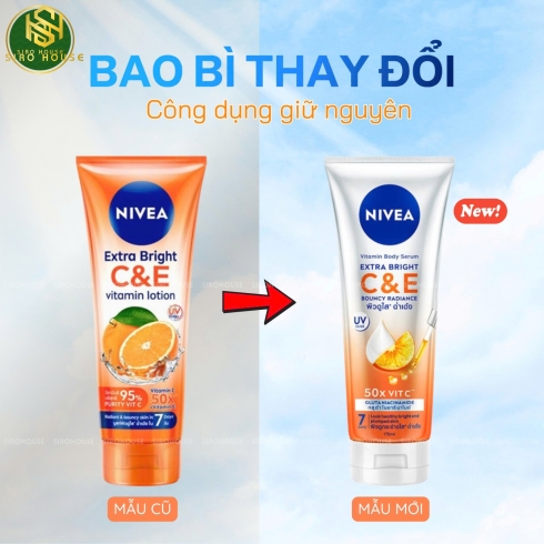  Sữa dưỡng thể sáng da NIVEA Extra Bright C & E 170mL 