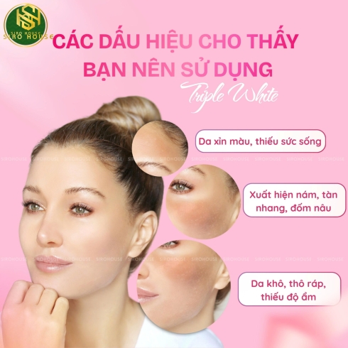 Viên uống trắng da, chống nắng DIETARY SUPPLEMENT Triple White Extra 50 viên