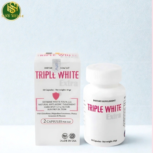Viên uống trắng da, chống nắng DIETARY SUPPLEMENT Triple White Extra 50 viên