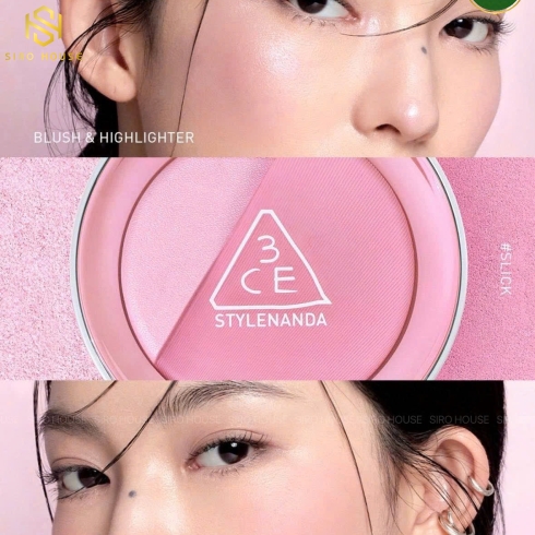 Phấn má hồng & highlight 3CE Blushlighter 4.3g - Slick