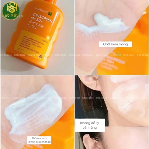Kem chống nắng WOOLWORTHS Everyday Lotion SPF 50+ Sunscreen 500mL