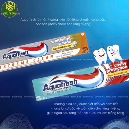 Kem đánh răng AQUAFRESH Whitening Action & Cavity Protection 158.7g