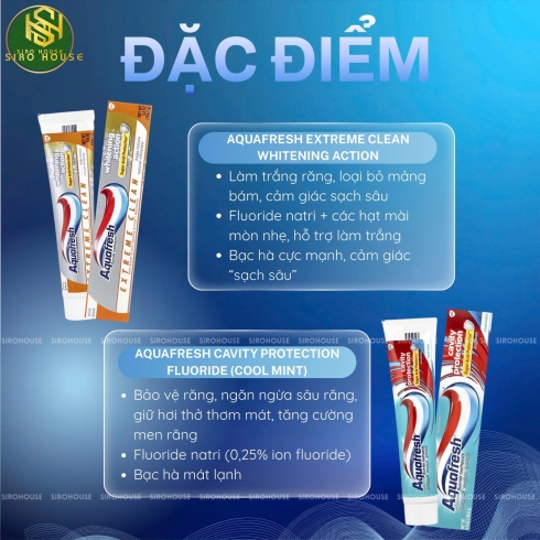 Kem đánh răng AQUAFRESH Whitening Action & Cavity Protection 158.7g
