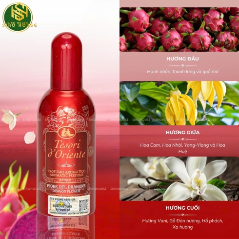 Xịt thơm nước hoa TESORI J