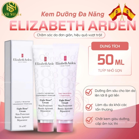 Son dưỡng môi, Kem dưỡng đa năng ELIZABETH ARDEN Eight Hour Cream 50mL - Lightly Scented & The Original L