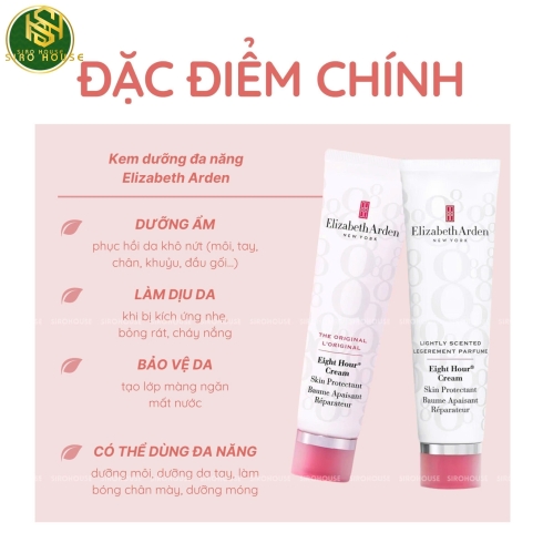 Son dưỡng môi, Kem dưỡng đa năng ELIZABETH ARDEN Eight Hour Cream 50mL - Lightly Scented & The Original L
