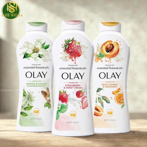 Sữa Tắm OLAY Infused With Essential Botanicals 700mL (Strawberry & Sweet Cream, Jasmine Blossom & Sandalwood, Peach Sorbet & Mandarin)