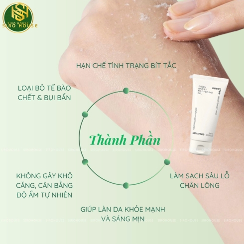 Tẩy da chết sạch da, dưỡng ẩm INNISFREE Green Barley Mild Peeling Gel 120mL