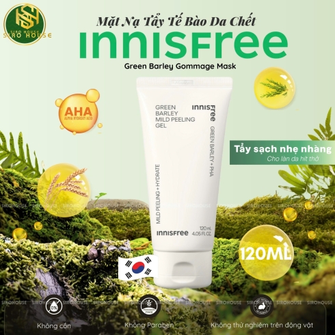 Tẩy da chết sạch da, dưỡng ẩm INNISFREE Green Barley Mild Peeling Gel 120mL