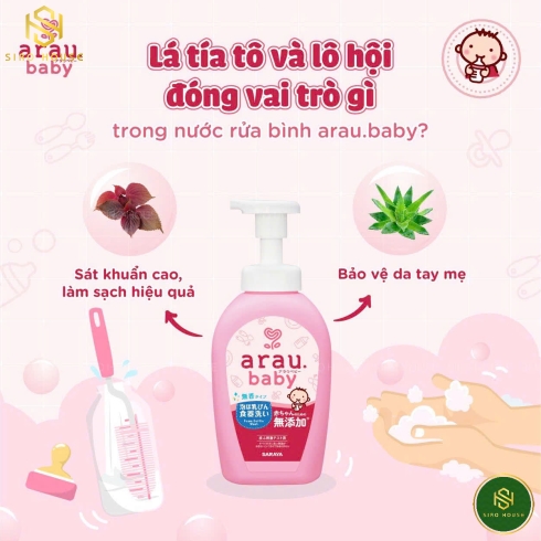 Nước rửa bình SARAYA Arau Baby 500mL 