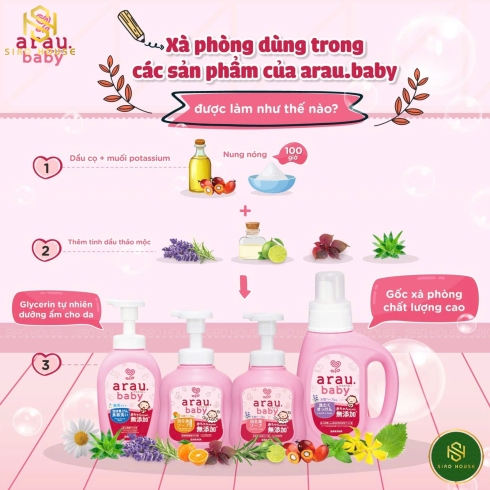 Nước rửa bình SARAYA Arau Baby 500mL 