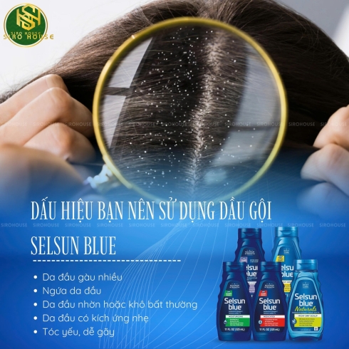 Dầu Gội Trị Gàu SELSUN BLUE 325mL (Cleanse & Conditions 2-in-1, Medicated, Itchy Dry Scalp, Moisturizing with Aloe, Naturals Itchy Dry Scalp)