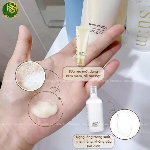 Set sữa rửa mặt SU:M Skin Saver Essential Pure Cleansing Water 400mL + Nước tẩy trang 100mL